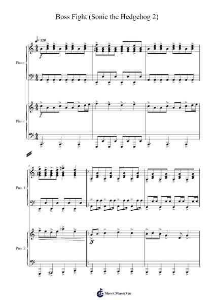 Boss Fight (Sonic the Hedgehog 2) Sheet Music by Masato Nakamura-Arr.Debhum Browntor