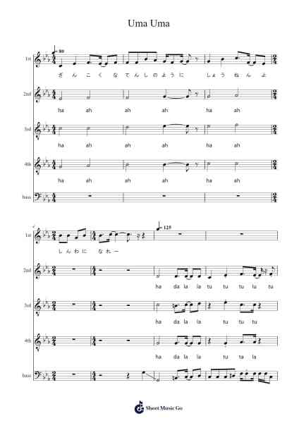 Uma Uma Sheet Music by umaumascore-Arr.Jeamesqy