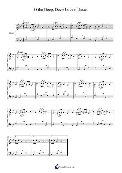 O the Deep, Deep Love of Jesus 樂譜由 Thomas J. Williams - 編曲 Louhal