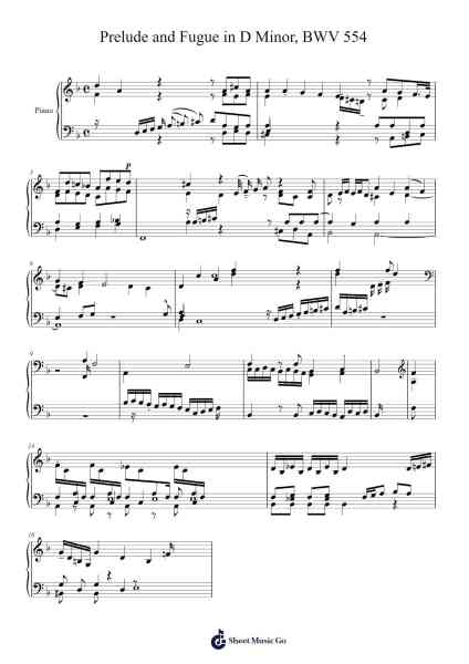Prelude and Fugue in D Minor, BWV 554 Sheet Music by Johann Sebastian Bach-Arr.Boycelee
