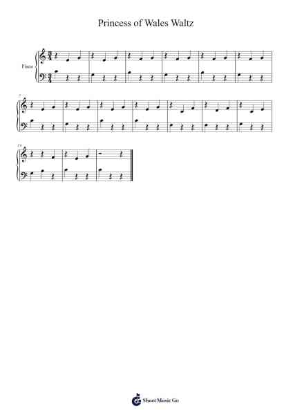 Princess of Wales Waltz, JGi.137 Sheet Music by Misc tunes-Arr.Panwebb Jamesnan