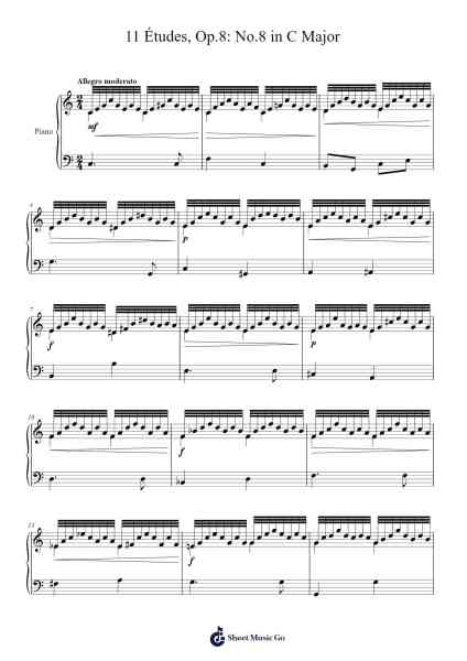 Études, Op. 8: No. 8 in C Major Sheet Music by Karl Heinrich Döring/K. H. Döring-Arr.Marjill
