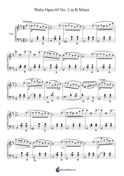 Waltz Opus 69 No. 2 in B Minor Sheet Music by Frédéric François Chopin-Arr.Attmen Keycie