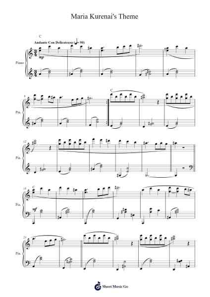 Maria Kurenai's Theme Sheet Music by Takefumi Haketa-Arr.Huthorne