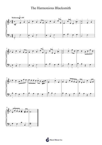 The Harmonious Blacksmith Sheet Music by Georg Friedrich Händel-Arr.Twainryl