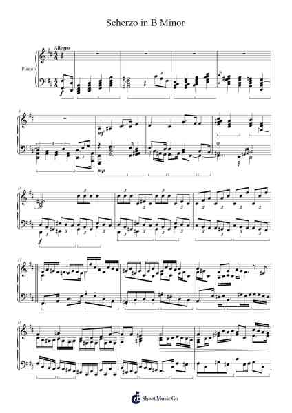 Scherzo in B Minor Sheet Music by JordyGSmiteP-Arr.Blybohm