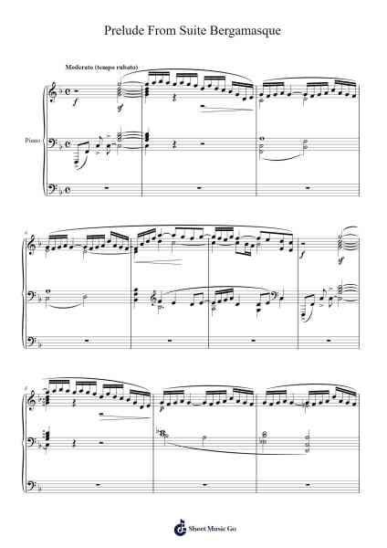 Suite Bergamasque - Prelude in D Minor 樂譜由 Claude Debussy - 編曲 Fastjean