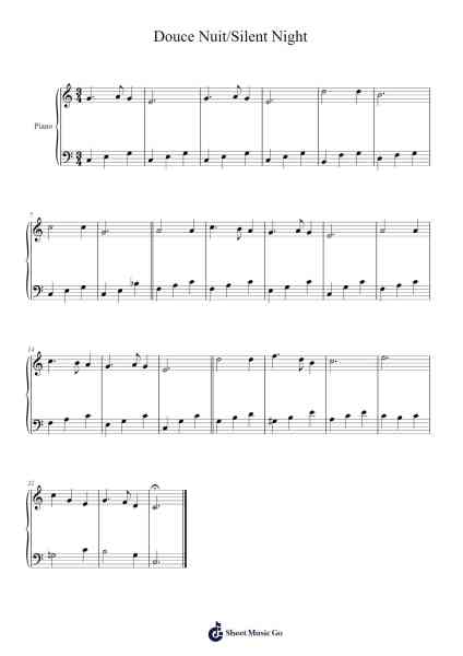 Douce Nuit/Silent Night Sheet Music by Misc Traditional-Arr.Auslus Yeachard