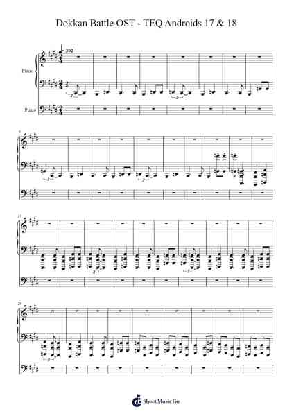 Dokkan Battle OST - TEQ Androids 17 & 18 Sheet Music by notsowiseone-Arr.Terwyatt Hangan