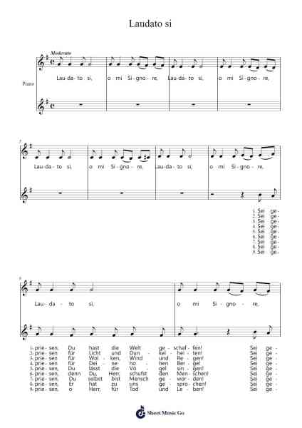Laudato si Sheet Music by Noriel-Arr.Buthouse Oisenny