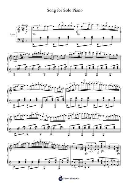 Song for Solo Piano Sheet Music by Daniel Martins-Arr.Hulking Chilmund