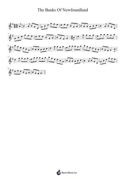The Banks Of Newfoundland Sheet Music by Misc tunes-Arr.Vefrank Graseph