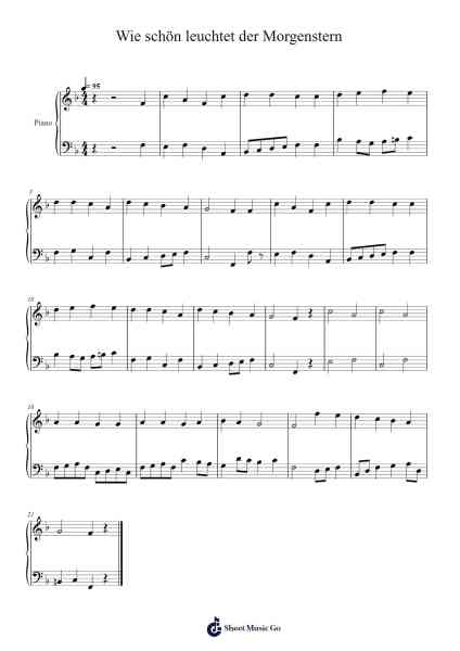 Wie schön leuchtet der Morgenstern Sheet Music by Johann Sebastian Bach-Arr.Thomfrank Springper