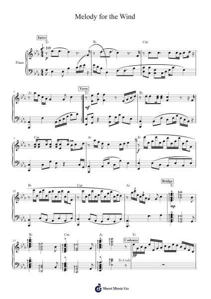 Melody for the Wind Sheet Music by Junegie-Arr.Pistal