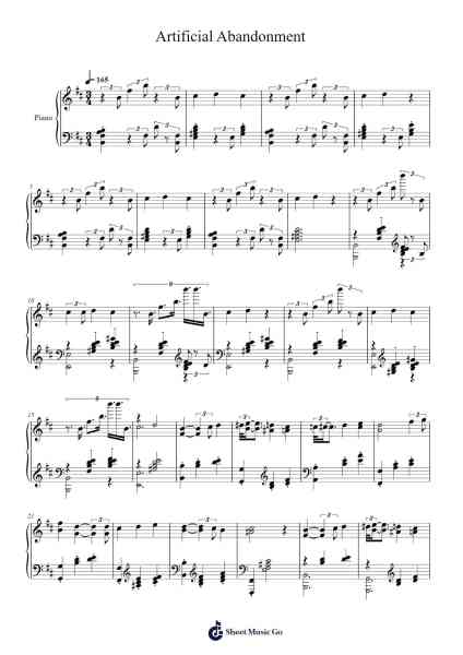 Artificial Abandonment Sheet Music by YonKaGor-Arr.Vindiah Jeanvis