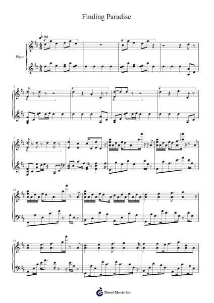 Finding Paradise Sheet Music by Unknown author-Arr.Phisan Lionelphy
