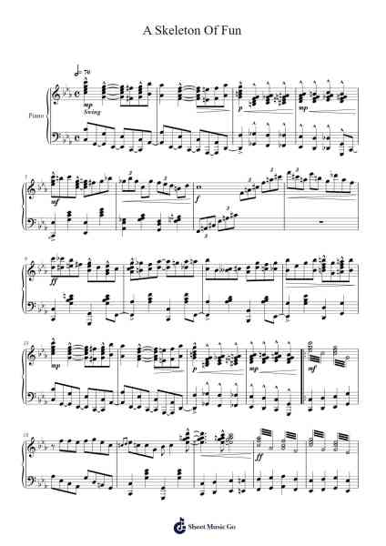 A Skeleton Of Fun Sheet Music by Ragtime Cam-Arr.Thomfrank Springper