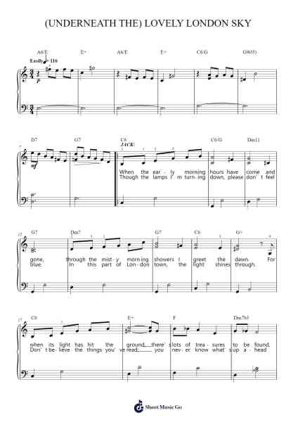 (Underneath The) Lovely London Sky Sheet Music by Lin-Manuel Miranda-Arr.Rhotab