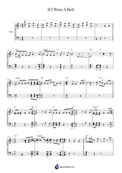If I Were A Bell Sheet Music by Frank Loesser-Arr.Mattcamp Hulith