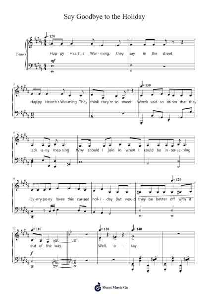 Say Goodbye to the Holiday Sheet Music by -Arr.Giswolf