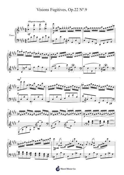 Visions Fugitives, Op. 22 No. 9 Sheet Music by Sergei Prokofiev-Arr.Hodhill