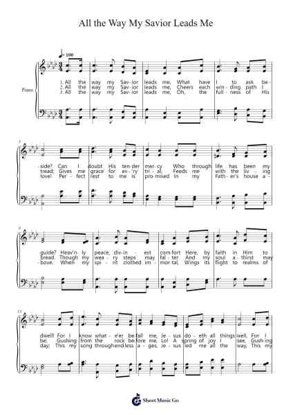 All the Way My Savior Leads Me Sheet Music by Robert Lowry-Arr.Holmesney Cliffcol