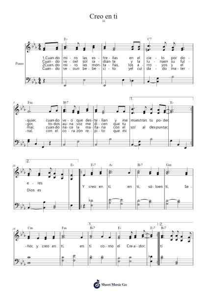 Creo en ti Sheet Music by Aracely C. de Alvarez-Arr.Canme