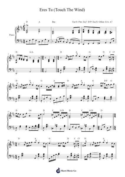 Eres Tu (Touch The Wind) Sheet Music by Juan Carlos Calderón-Arr.Pullamb