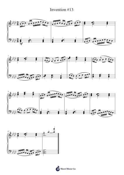 Invention #13 Sheet Music by Andy Ray-Arr.Krisbe Chadky