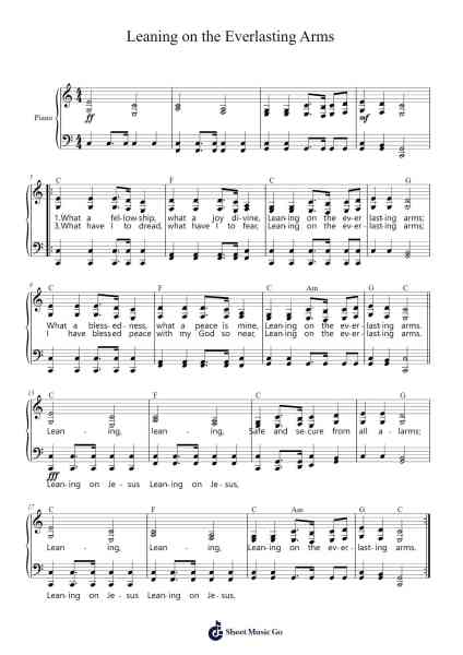 Leaning On The Everlasting Arms Sheet Music by Anthony J. Showalter-Arr.Glacarr