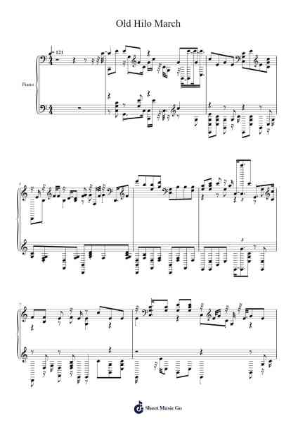 Old Hilo March Sheet Music by Kapono Beamer-Arr.Earlharine