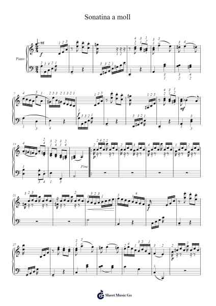Sonatina a moll Sheet Music by A.J. Benda-Arr.Crodre Kipqe