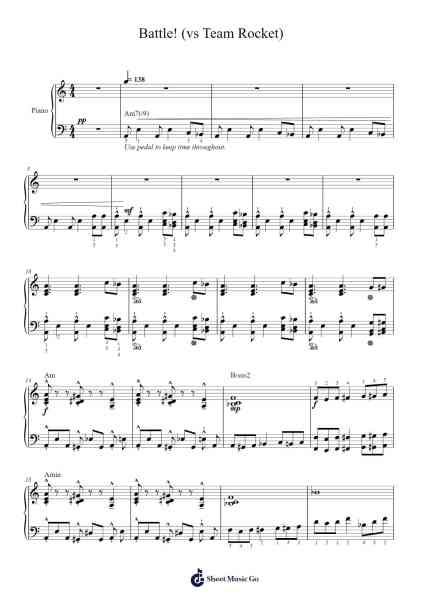 Battle! (vs Team Rocket) Sheet Music by Junichi Masuda-Arr.Nanzie