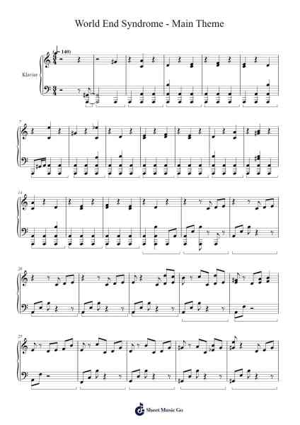 World End Syndrome - Main Theme Sheet Music by Takashi Nitta-Arr.Quingar