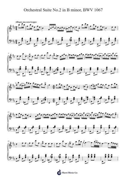 Orchestral Suite No. 2 in B Minor, BWV 1067 Sheet Music by Johann Sebastian Bach-Arr.Kimbach Bloornorth