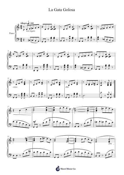 La Gata Golosa Sheet Music by Fulgencio García-Arr.Dempdawn Ftance