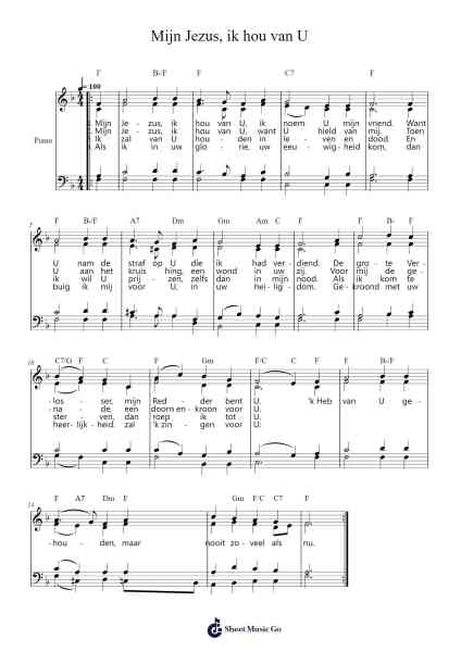 Mijn Jezus, ik hou van U Sheet Music by William R. Featherstone-Arr.Hilye