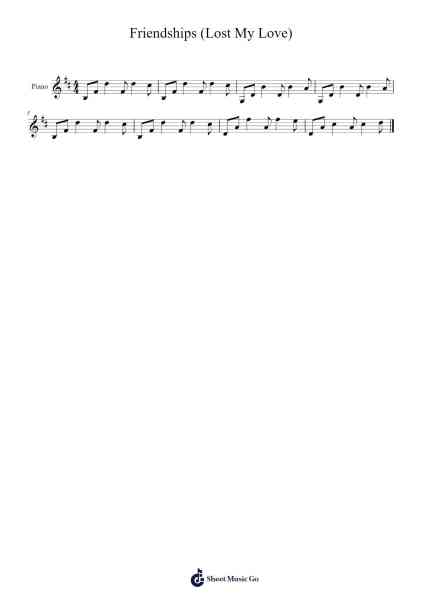 Friendships (Lost My Love) Sheet Music by Pascal Letoublon-Arr.Humeleen Bachnat