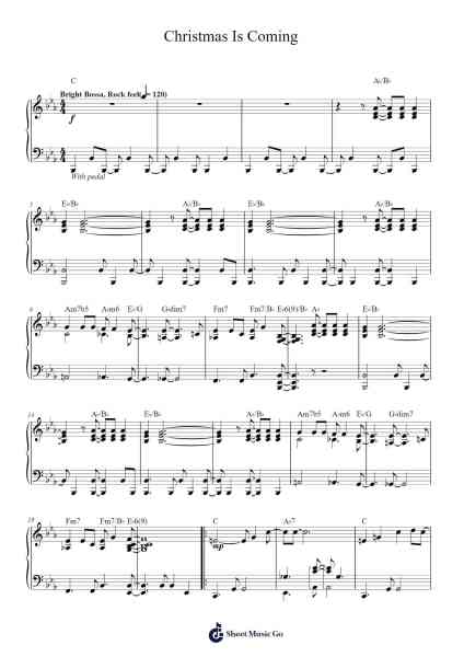 Christmas Is Coming Sheet Music by Vince Guaraldi-Arr.Shirnett
