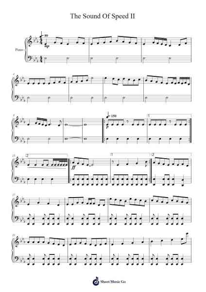 The Sound Of Speed II Musica per pianoforte di Owen Lenton - Arr.Joypoe Willze