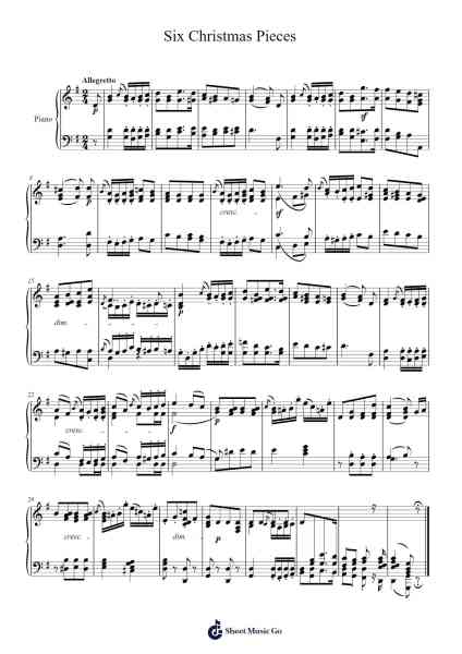 Six Christmas Pieces, Op. 72 No. 3 Sheet Music by Felix Mendelssohn-Arr.Dwightbright