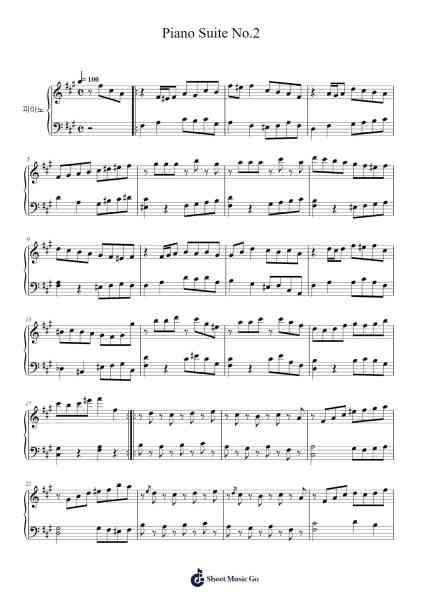 Piano Suite No.2 Sheet Music by Tenduke-Arr.Georpir Manback