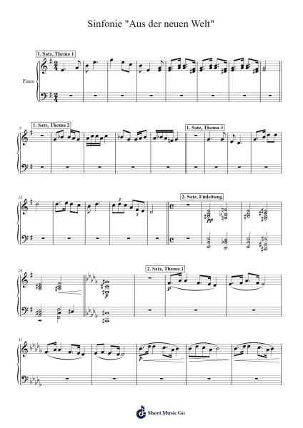 Sinfonie "Aus der neuen Welt" Sheet Music by Antonín Dvořák-Arr.Greengrant Darvice
