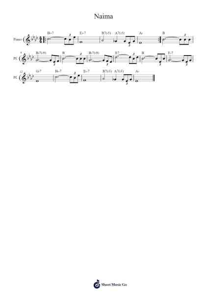 Naima Sheet Music by Dajana D'ippolito-Arr.Terwyatt Hangan