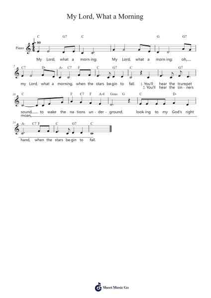 My Lord, What a Morning Sheet Music by African-American Spiritual-Arr.Keyjean Leighmuel