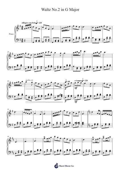 Waltz No.2 in G Major, Op.2 Sheet Music by Hudna Dougdave-Arr.Deyale