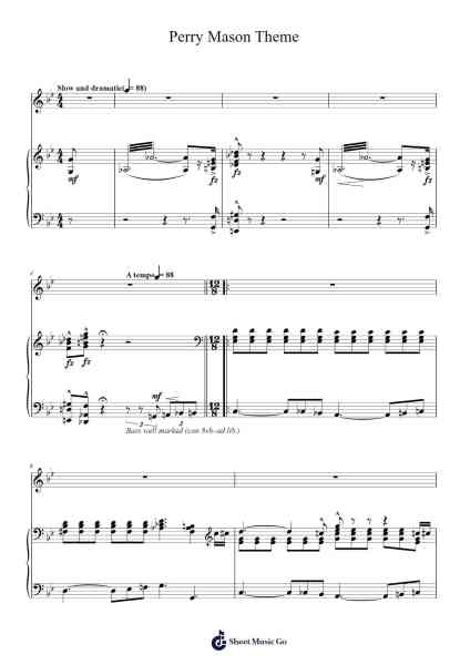 Perry Mason Theme Sheet Music by Fred Steiner-Arr.Fowcoln
