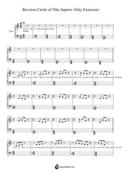 Reverse Circle of 5ths Improv Only Exercises Sheet Music by Springjo-Arr.Deirrine Sisibyl