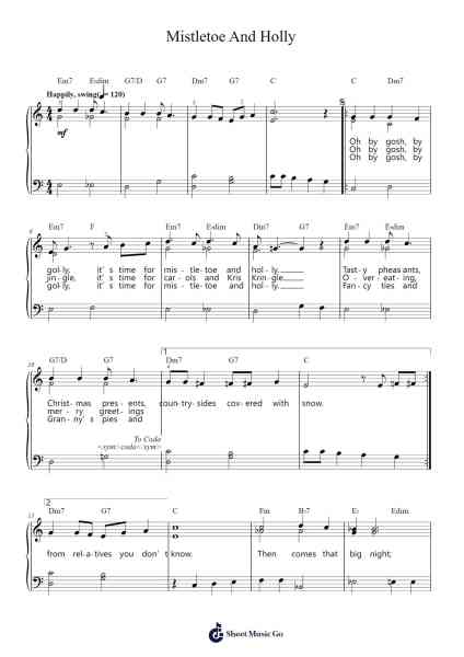 Mistletoe And Holly Sheet Music by Frank Sinatra-Arr.Montbrook