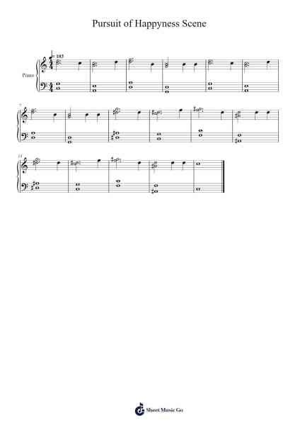 Pursuit of Happyness Scene Sheet Music by Giltroy Hucan-Arr.Hobjeames